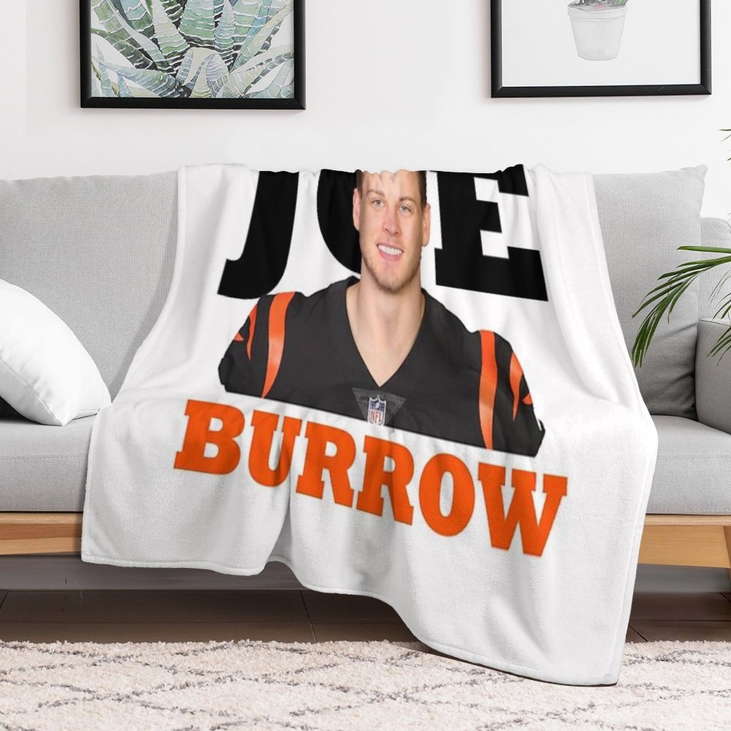 Joe Burrow Bengals Football Throw Blanket