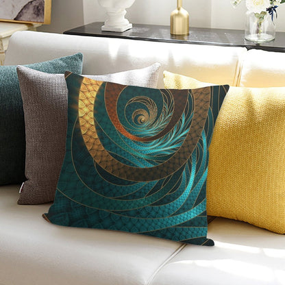 Beautiful Corded Leather Turquoise Fractal Bangles Soft Durable Construction Throw Pillow