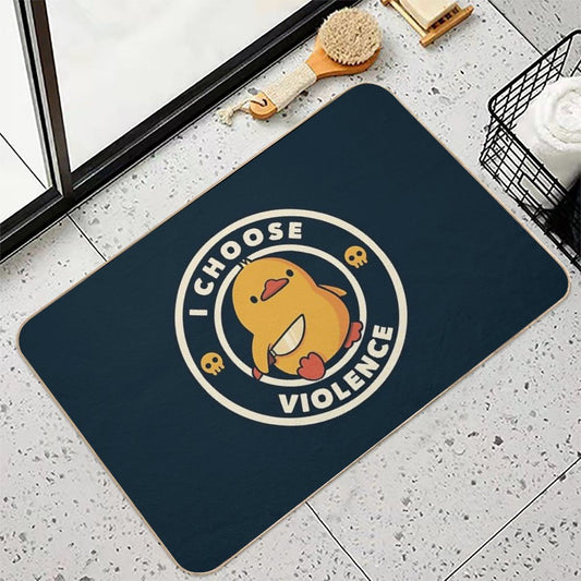 I Choose Violence Funny Duck by Tobe Fonseca  Pet-Safe Bath Mat