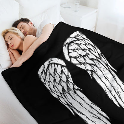 Daryl Dixon Wings - Zombie Throw Blanket