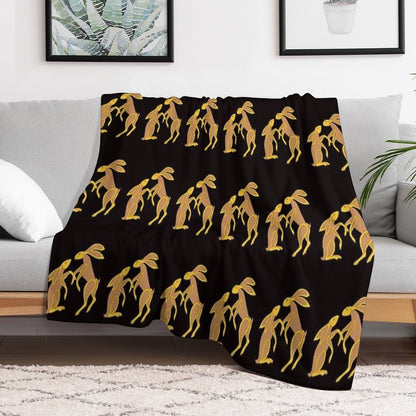 Prancing Celtic Hares Throw Blanket