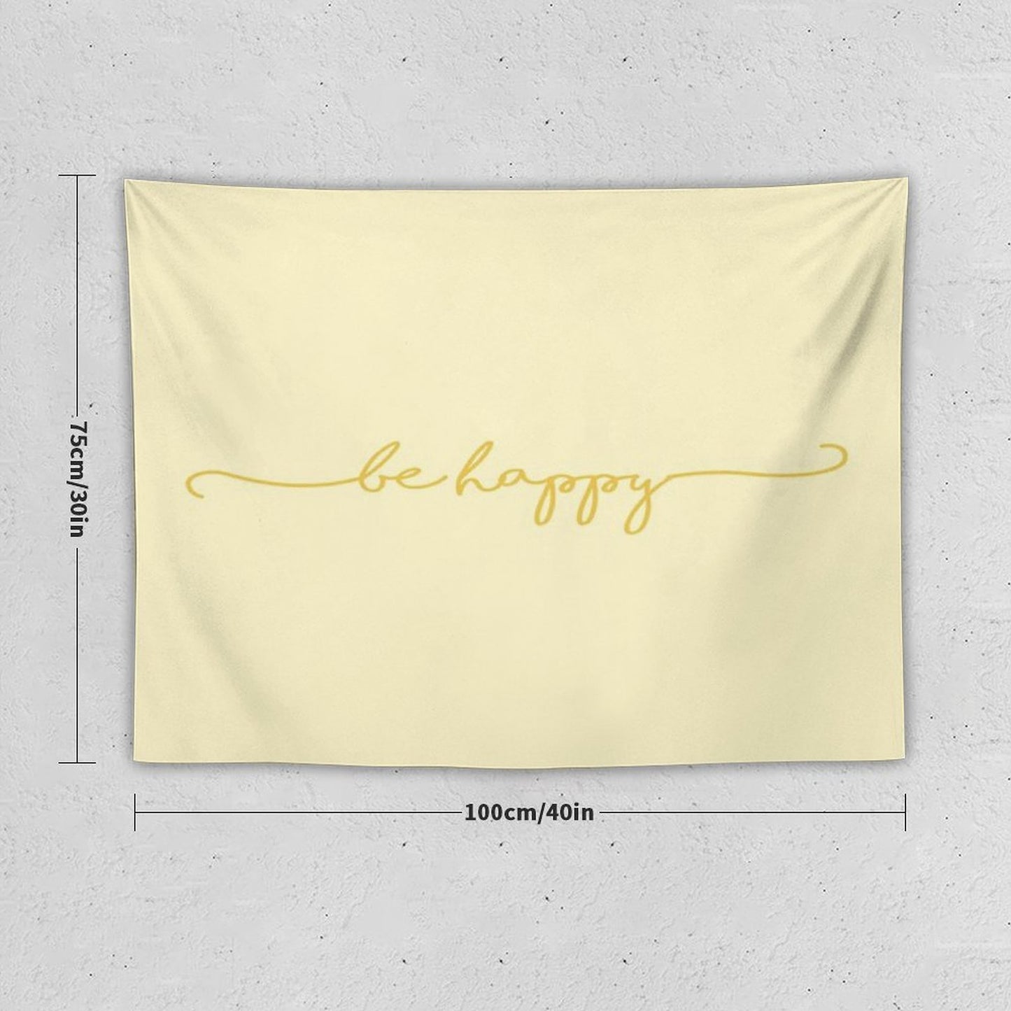 Be Happy-Yellow Tapestry