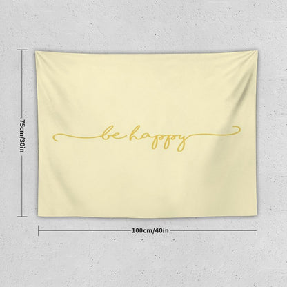 Be Happy-Yellow Tapestry