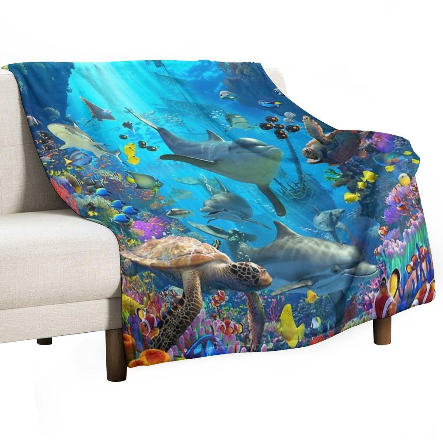 Dolphin Playground Throw Blanket