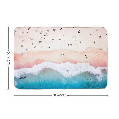 Aerial Sandy Beach Bath Mat