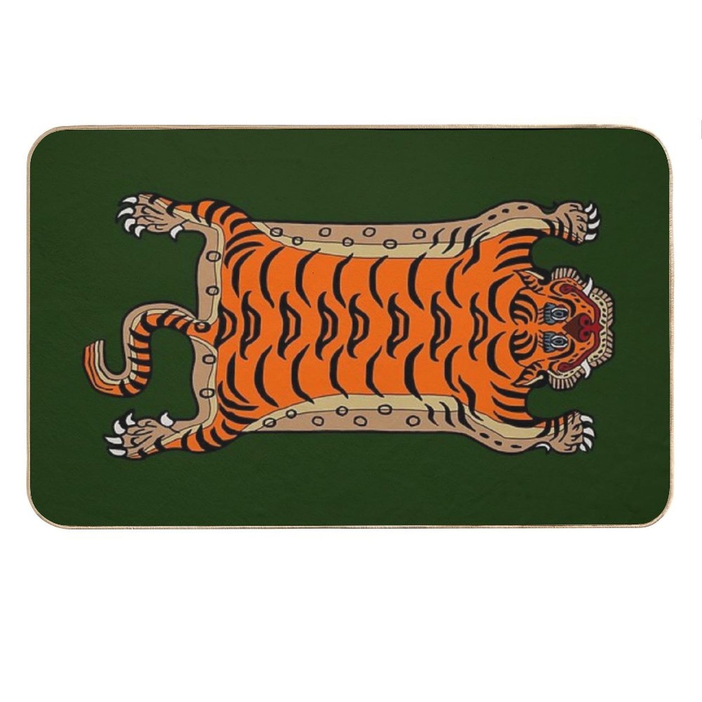 TIBETAN TIGER RUG-green Bath Mat