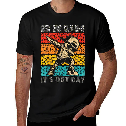 Bruh Its Dot Day Dabbing Boy Kids Boys Girls Women Dot Day  Oversized Silhouette T-Shirt
