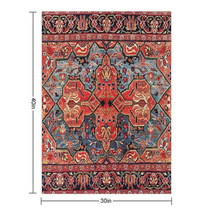 Kashan Poshti Central Persian Rug Print Throw Blanket