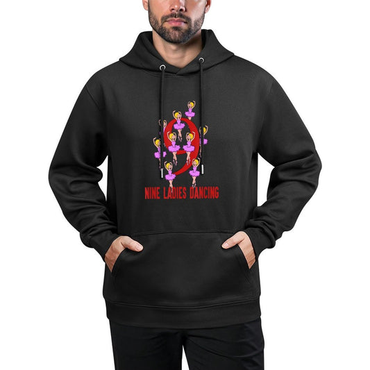 Nine Ladies Dancing Song 12 Days Christmas Moisture-Wicking Hoodie