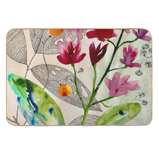 Botanical Composition  Non-Slip Bath Mat