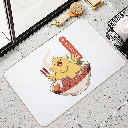 Grey Anime Fat Chocobo Ramen Bath Mat