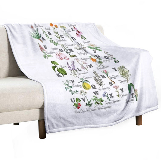 Herb Alphabet Throw Blanket