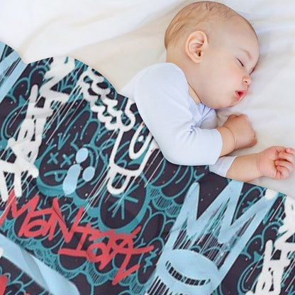 Maniak Tag & Throwie Patterned Print Throw Blanket