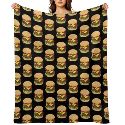 Cheeseburger Pattern Throw Blanket