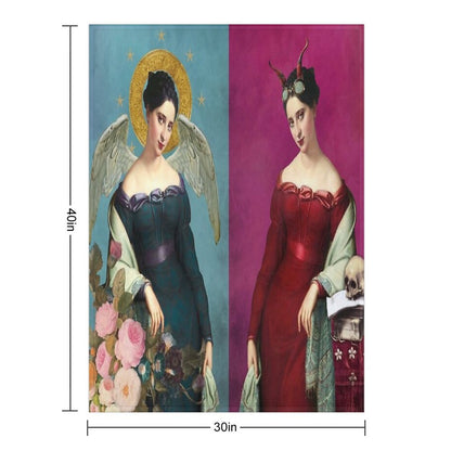 Angel And Devil - Helping You Make Choices Throw Blanket