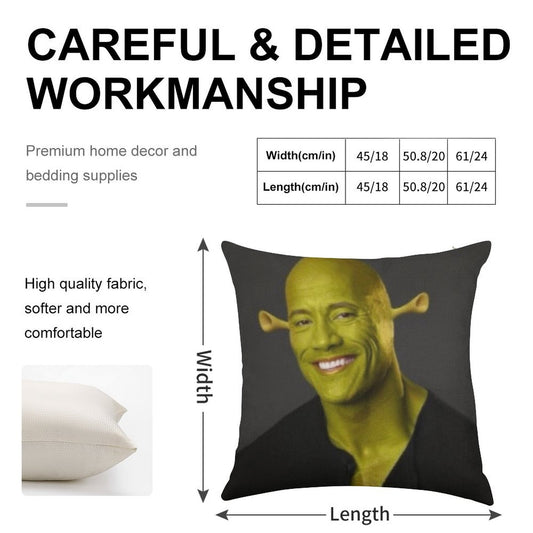 Dwayne 'The Shrok Johnson Linen Throw Pillow Cover