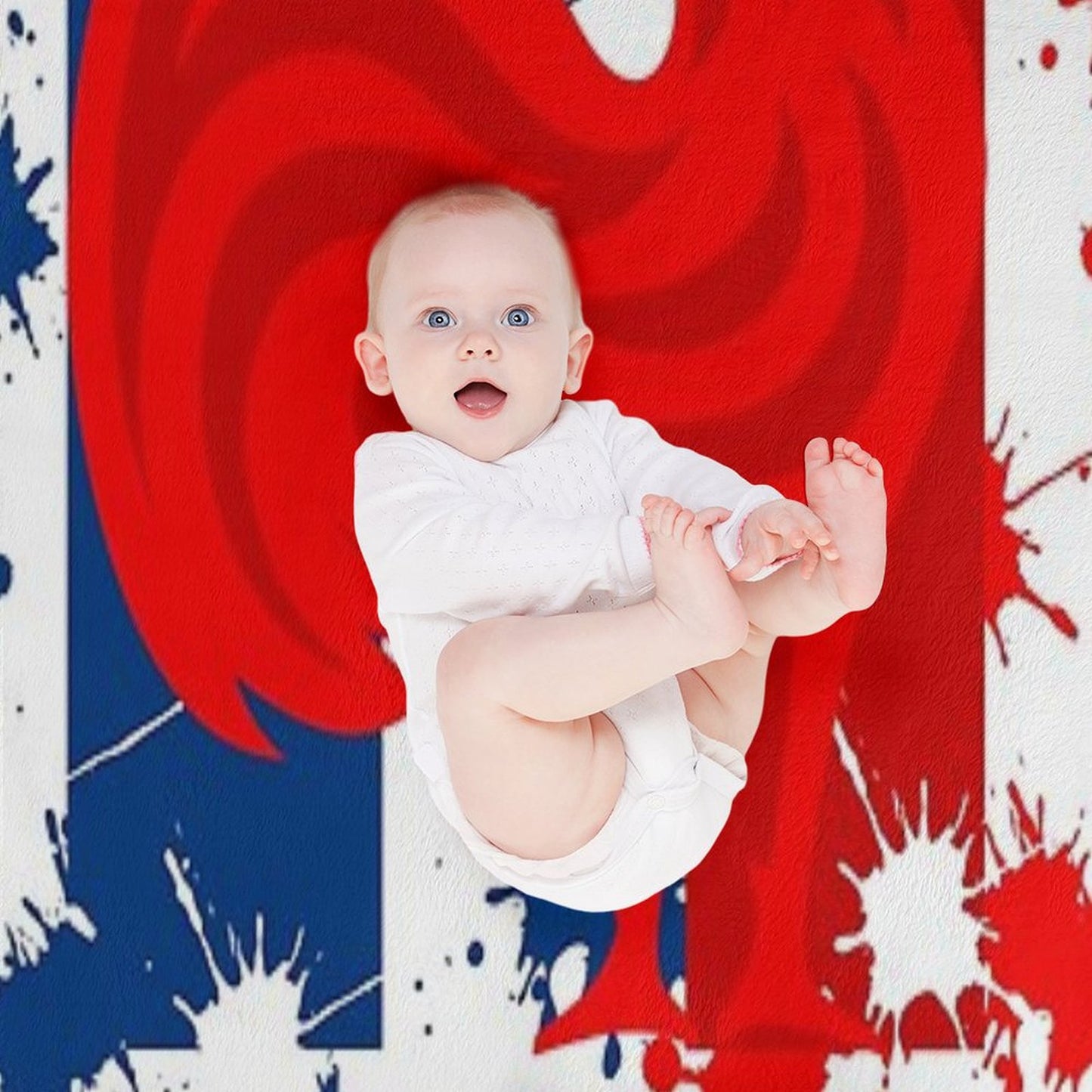 France RUGBY Plaid Throw Blanket