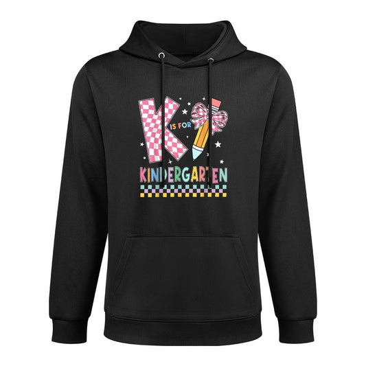 K Is For Kindergarten Back To School Pencil Bow Kindergarten Cotton-Polyester Blend Hoodie