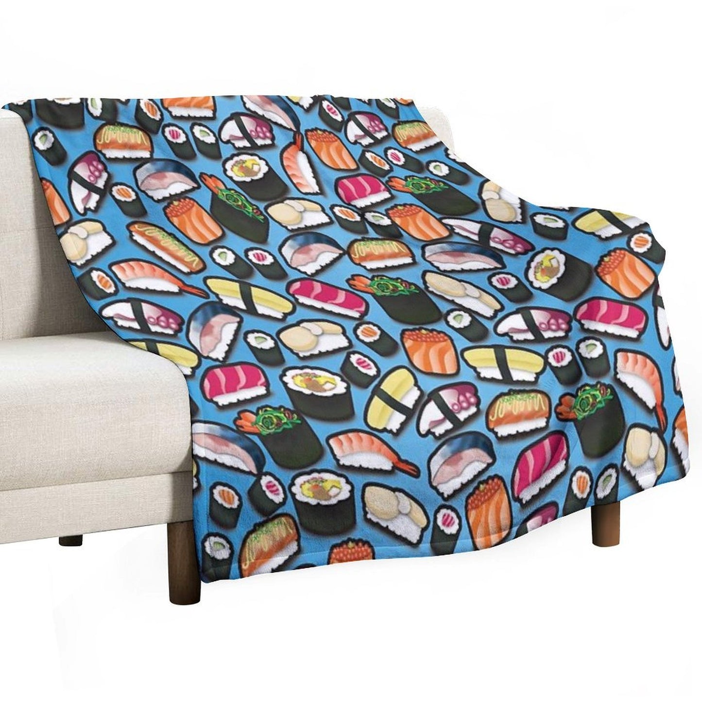 Blue Sushi Throw Blanket