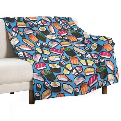 Blue Sushi Throw Blanket