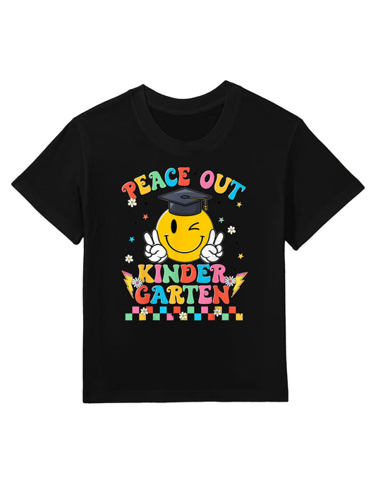 Peace Out Kindergarten Graduation Last Day Teachers Boys Gir Kids T-Shirt