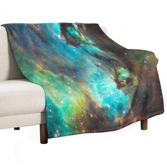 Green Galaxy Throw Blanket