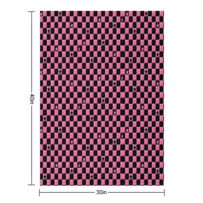 Emo Black And Pink Stars Throw Blanket