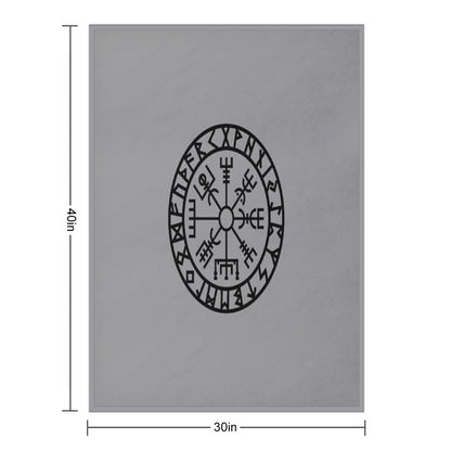 Vegvisir - Futhark - Runes - Navigator - Vikings Throw Blanket