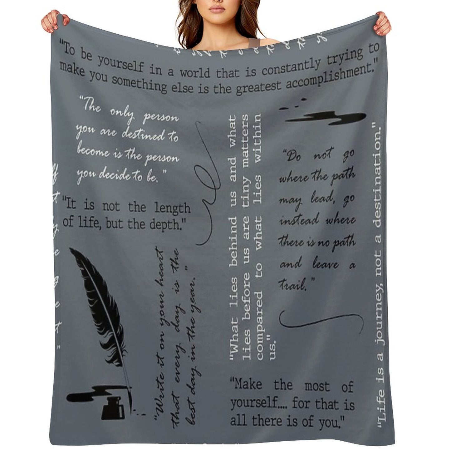 Ralph Waldo Emerson Quotes - Literary - Poetry Throw Blanket