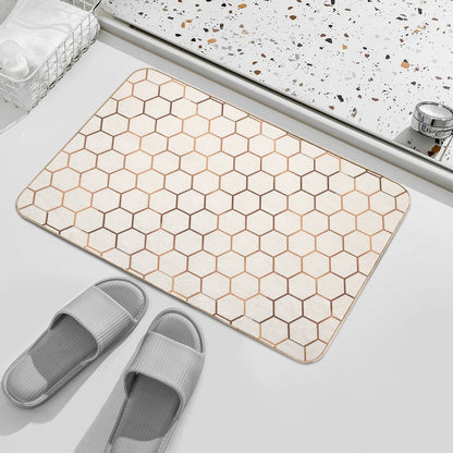 Rose Gold Copper Honeycomb Bath Mat