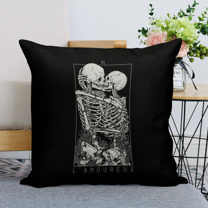 The Lovers Linen Throw Pillow Cover