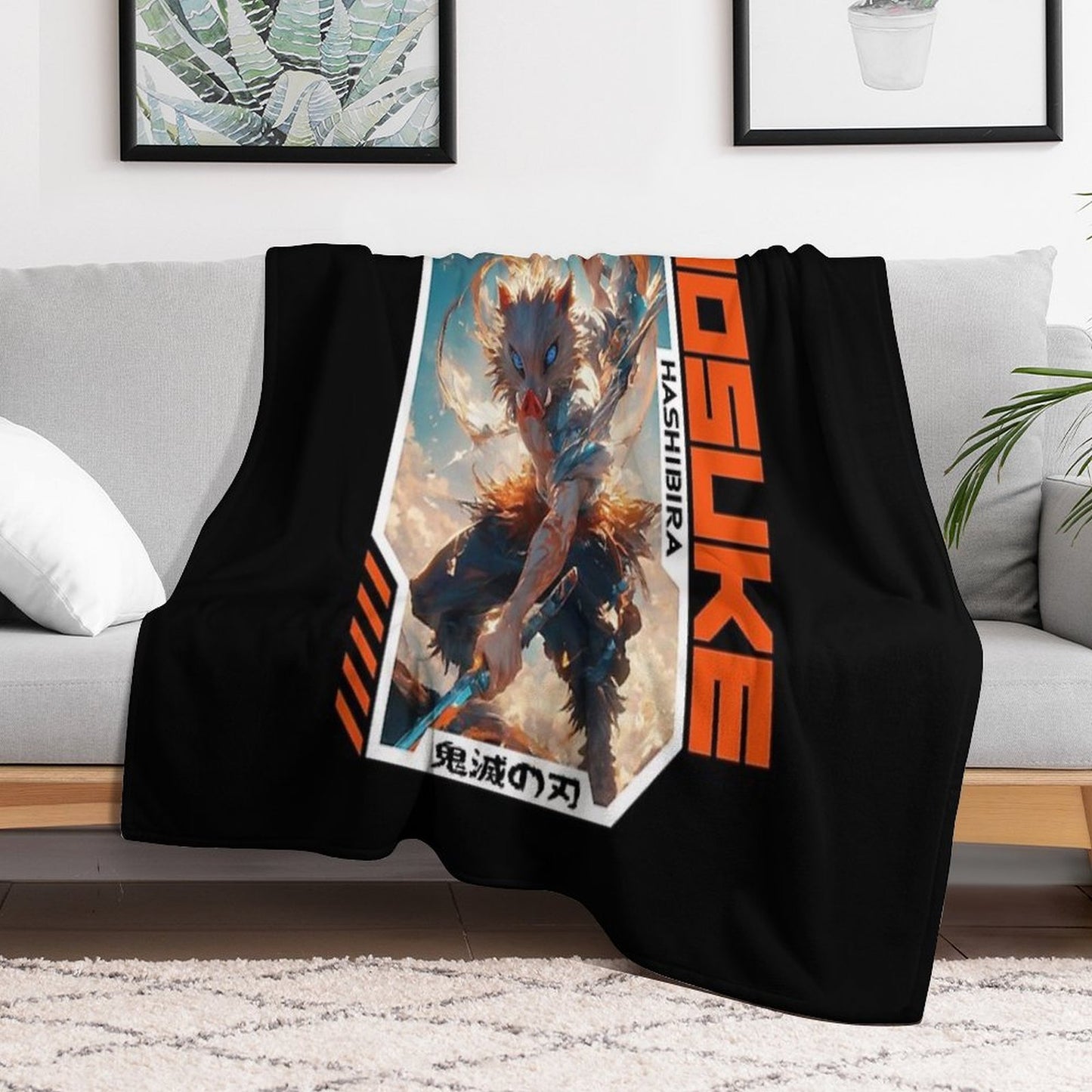 Inosuke Hashibira - Demon Slaye Throw Blanket