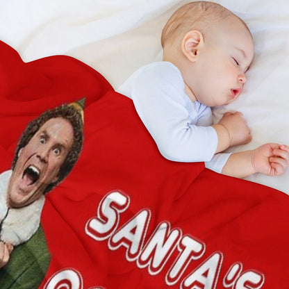 SANTA'S COMING! I KNOW HIM! Elf The Movie Will Ferrell Buddy Christmas Throw Blanket