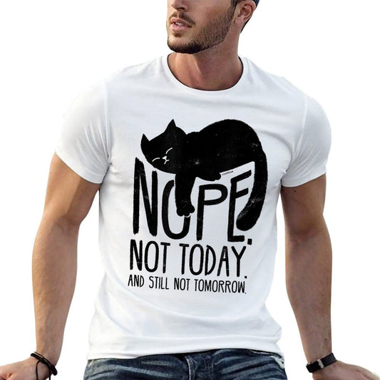 Cat Motive Funny Fun Retro Nope Not Today  Durable T-Shirt
