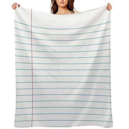 Lined Paper Throw Blanket