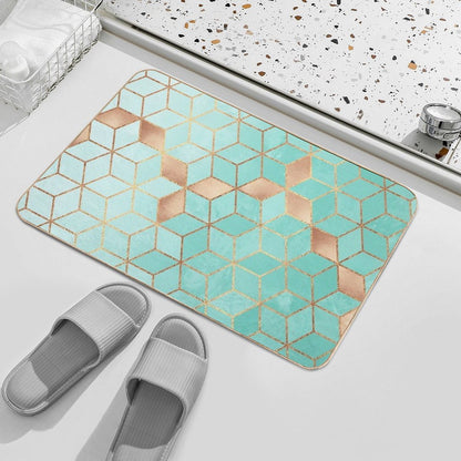 Soft Gradient Aquamarine Bath Mat