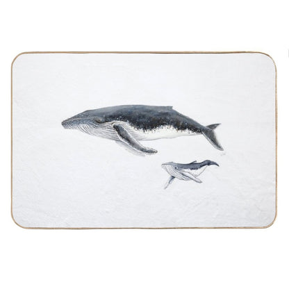 Humpback Whale Mother And Baby Whale Megaptera Novaeangliae Bath Mat
