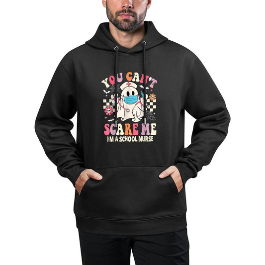 You Cant Scare Me Im A School Nurse Funny Halloween Nurse Shape Retention Hoodie