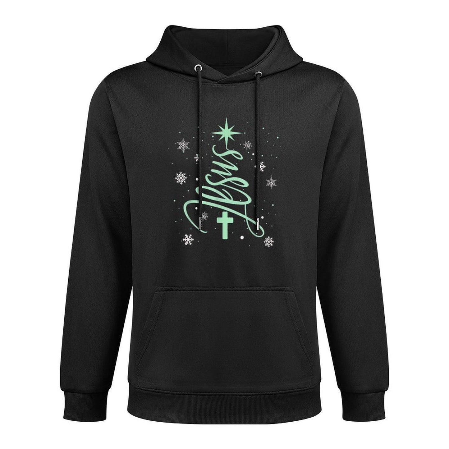 Jesus Tree Christian Christmas Faith Snowflakes Cross Machine Washable Hoodie