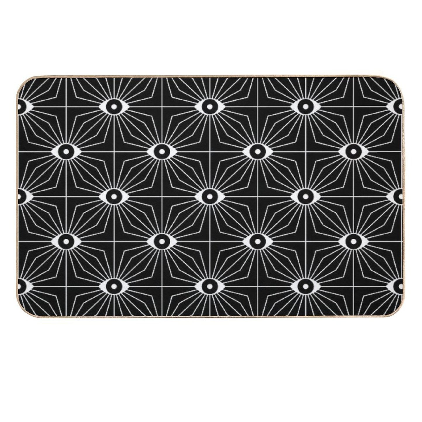 Electric Eyes - Black And White  Toxin-Free Bath Mat