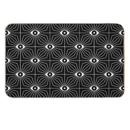Electric Eyes - Black And White  Toxin-Free Bath Mat
