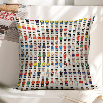 Soccer Legends Linen Throw Pillow Cover