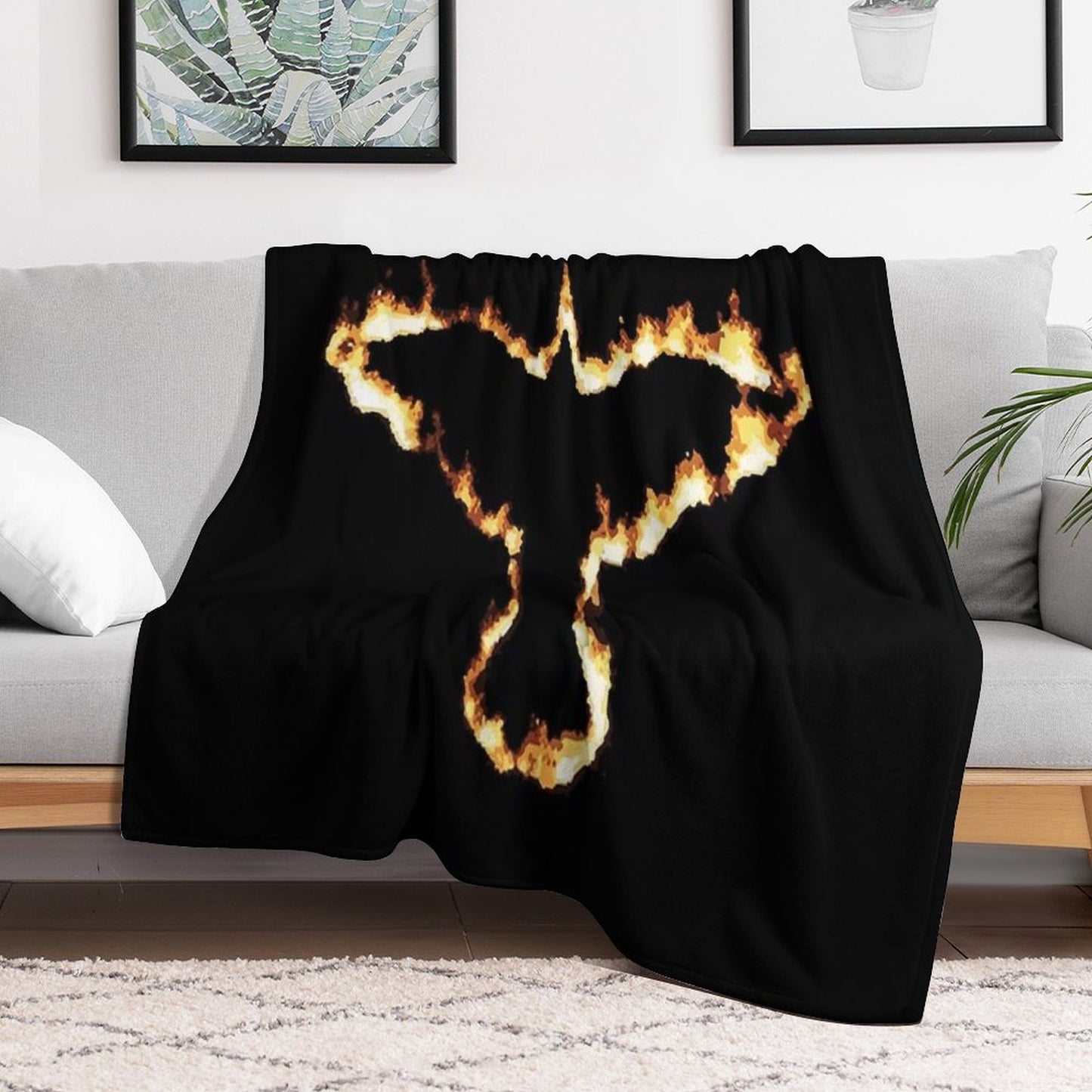 Fire Crow Throw Blanket