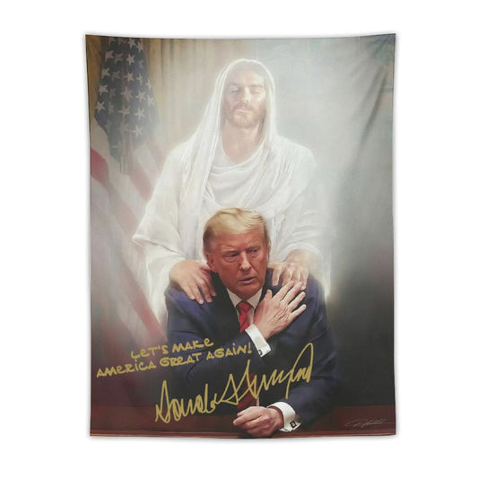 Let's MAGA Jesus Merch Tapestry
