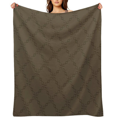 Circle Chain of Gray Mixed with Light Brown Throw Blanket
