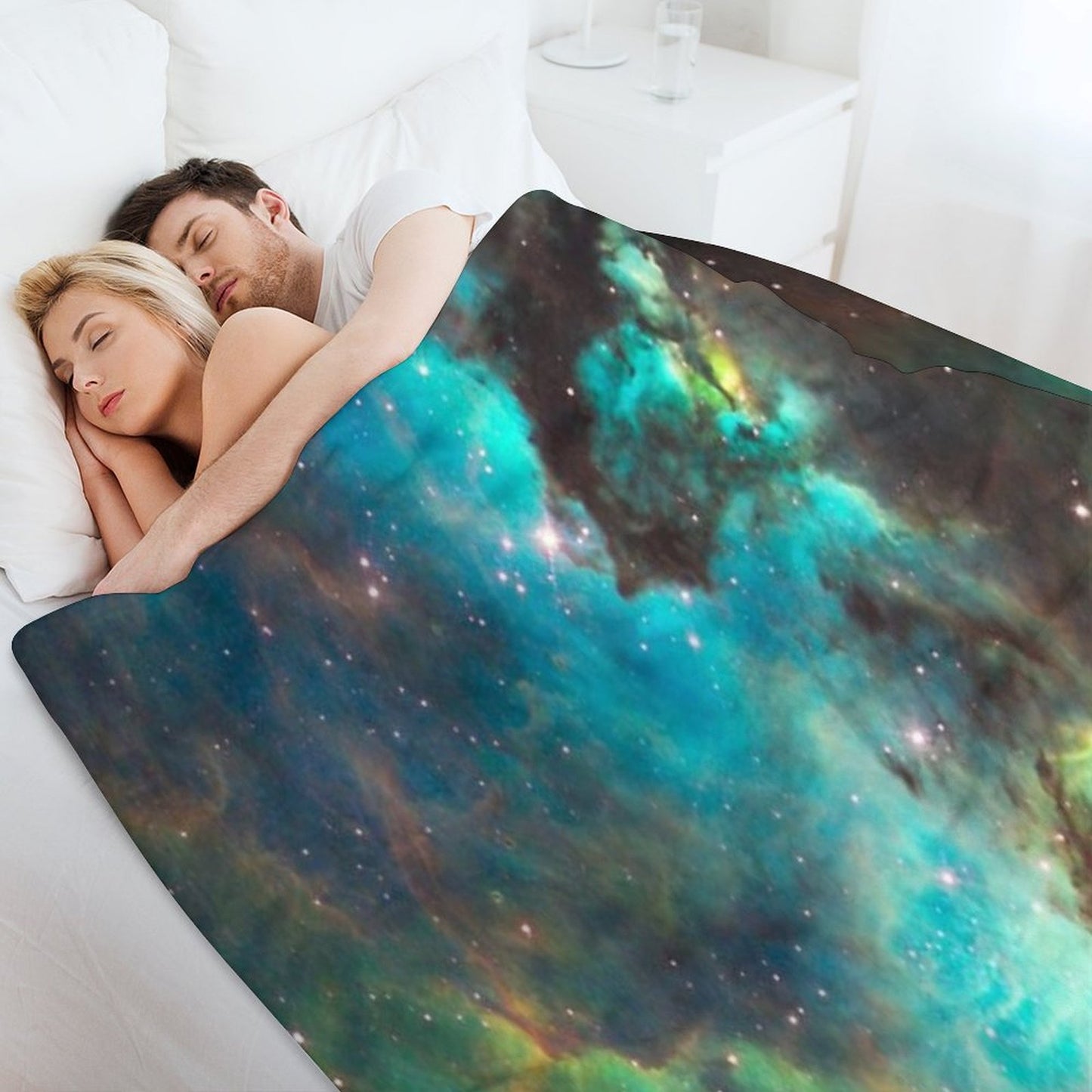 Green Galaxy Throw Blanket
