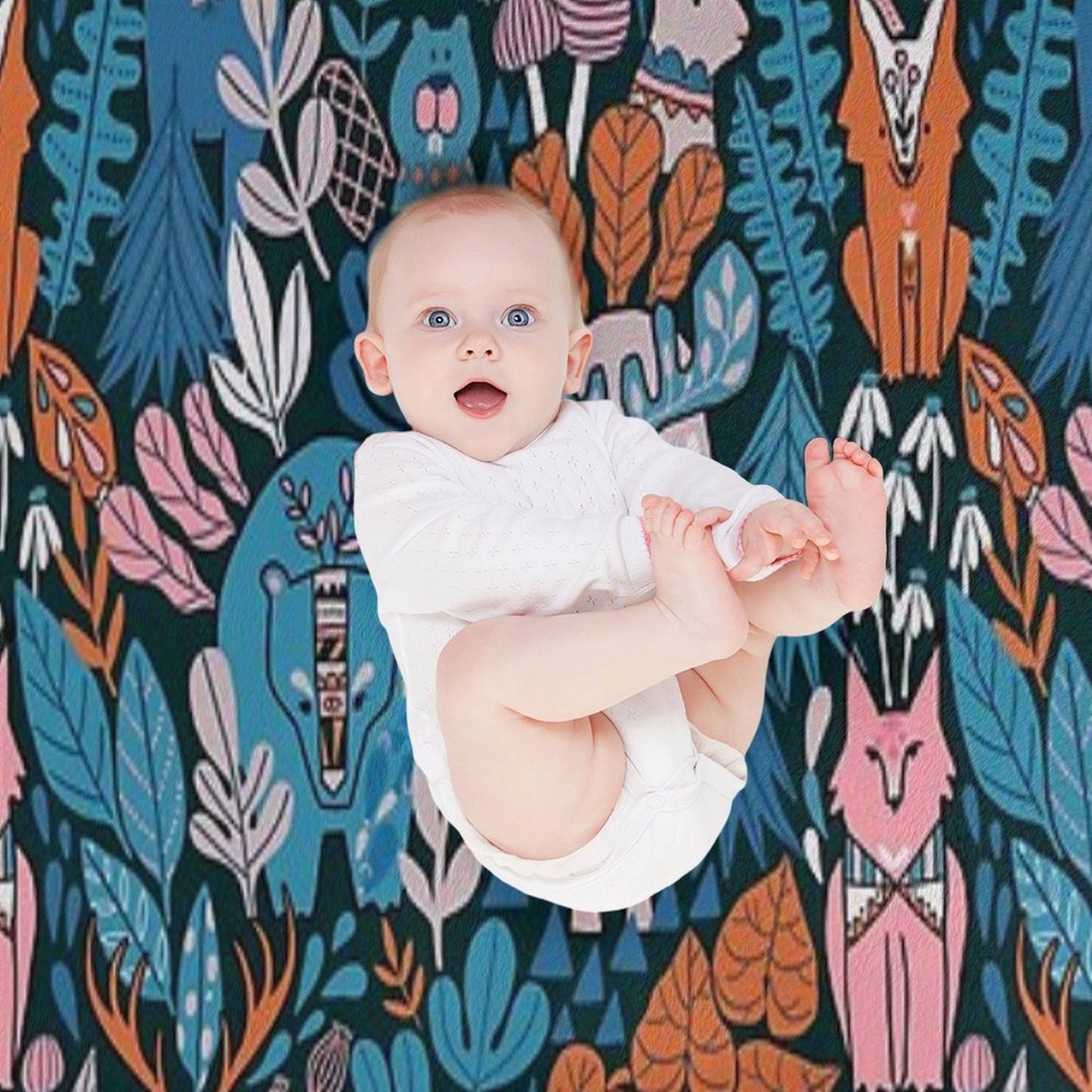 Animals of Canada. Forest, Plants, Mountains, Mushrooms Throw Blanket