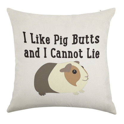 Guinea Pig Butts Linen Throw Pillow Cover
