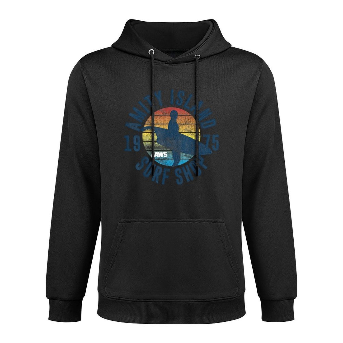 Jaws Amity Island Surf Board Kangaroo Pocket Hoodie