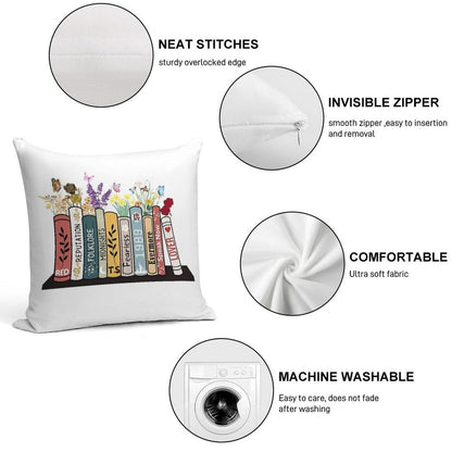 Taylor Albums Book Flowers Country Music Lover Swifties Soft Decorative Cover Throw Pillow